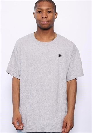 VINTAGE CHAMPION CHEST LOGO T-SHIRT GREY