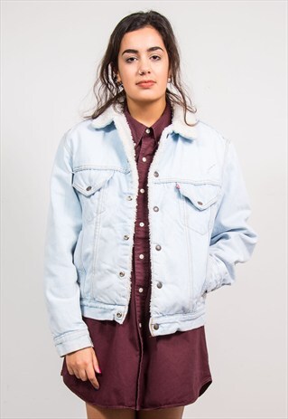 VINTAGE 90'S FAUX SHERLING LINED LEVI'S DENIM JACKET