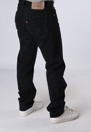 LEVIS 501'S BLACK DENIM JEANS W34 L32 (CN2U)