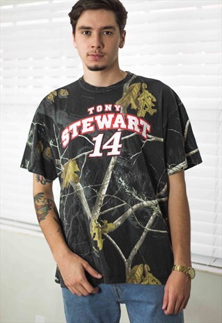 VINTAGE NASCAR T-SHIRT CAMO LOGO 90S XL 8.5