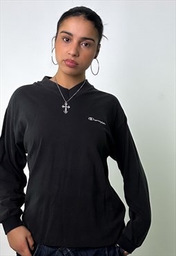 Black 90s Champion Embroidered Sweatshirt