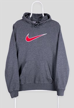 Vintage Nike Grey Hoodie Centre Swoosh Embroidered Small