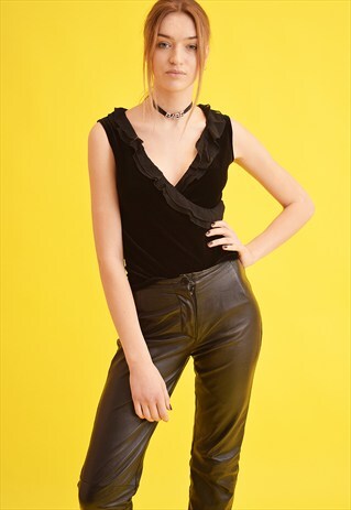 90'S RETRO VELVET TRIMMED KITSCH TOP
