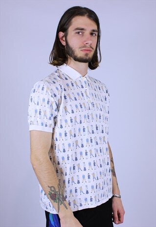 AQUASCUTUM POLO SHIRT PRINTED RARE