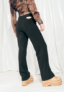 Vintage Flare Trousers Y2K Reworked Cut Out Flares