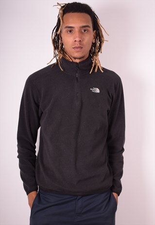 THE NORTH FACE MENS VINTAGE FLEECE JUMPER MEDIUM BLACK 90S