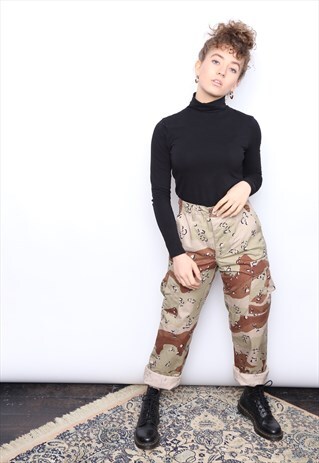 VINTAGE ARMY CAMOUFLAGE CAMO MILITARY COMBAT PANTS TROUSERS