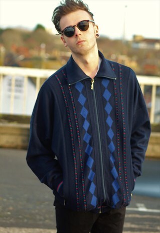 RETRO // 80'S // PATTERNED ZIP-UP JACKET