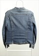 VINTAGE LEE STRETCH DENIM JACKET NAVY BLUE SIZE M