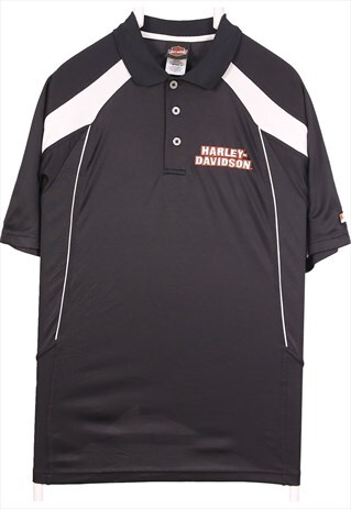 VINTAGE 90'S HARLEY DAVIDSON POLO SHIRT SHORT SLEEVE BUTTON