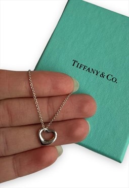 Tiffany necklace Elsa Peretti open heart pendant 925 silver