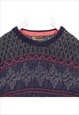 VINTAGE 90'S JANTZEN JUMPER / SWEATER KNITTED CREWNECK NAVY