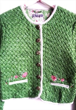 Vintage Green Romantic Wool Blazer, Exclusive