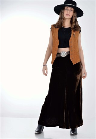 VINTAGE 90'S VELVET MAXI SKIRT
