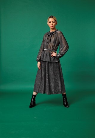 VINTAGE MORTIMER GREY GLITTER CO-ORD