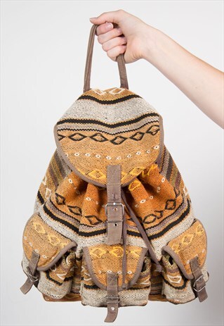 VINTAGE AZTEC FESTIVAL RUCKSACK BACKPACK