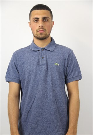 VINTAGE LACOSTE FLECKED-BLUE POLO SHIRT