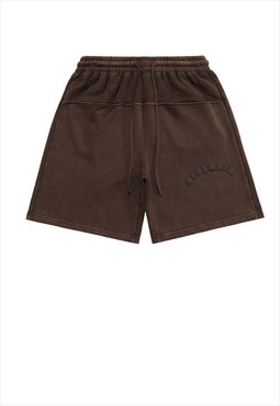 Washed out shorts gradient pants in faded brown