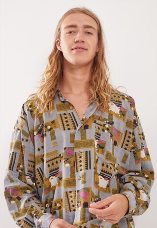 VINTAGE PATTERNED FESTIVAL LONG SLEEVE SHIRT