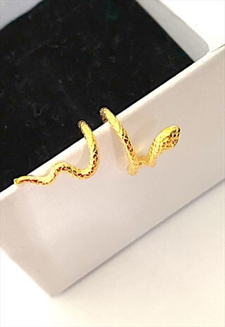 FLAWLESS EDGE - SNAKE EAR CUFF, GOLD EAR WRAP, 925, BOHO