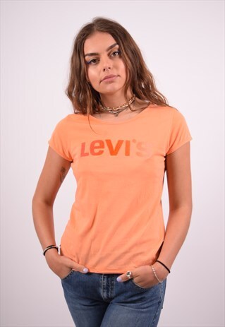 VINTAGE LEVI'S T-SHIRT TOP ORANGE
