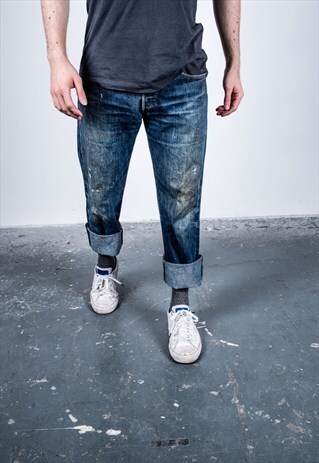 VINTAGE BLUE LEVI'S 501 PAINT JEANS