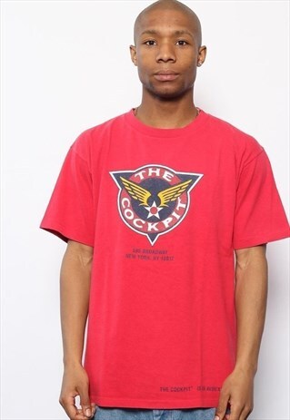 VINTAGE AVIREX BIG LOGO T-SHIRT RED
