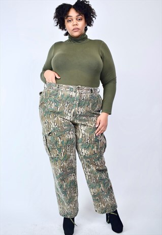 VINTAGE 90'S WOODLAND CAMOUFLAGE TROUSERS WITH POCKETS