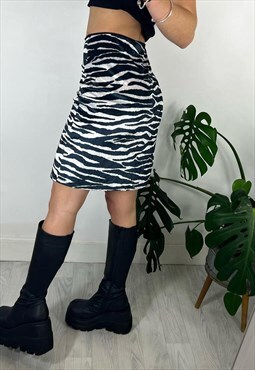 Vintage 1990's CLOCKHOUSE Zebra Skirt