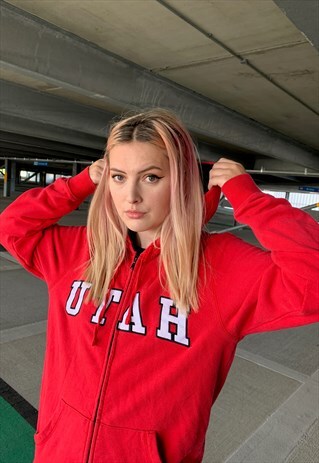 VINTAGE CHAMPION UTAH UTES AMERICAN FOOTBALL HOODIE
