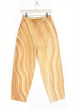Mini Stripe Print Beige Trousers 