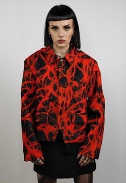 Tie-dye jacket abstract pattern bomber going out varsity