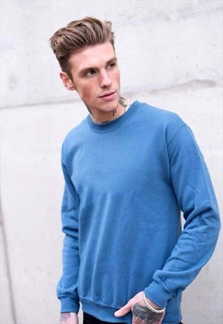 WOMEN'S ESSENTIAL BLANK JUMPER PULLOVER - AIRFORCE BLUE