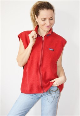 Vintage 90s PATAGONIA Fleece Sweatshirt Vest made in USA