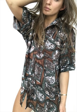 PATTERNED OVERSIZED RETRO VINTAGE UNISEX FESTIVAL SHIRT