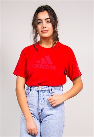 90'S VINTAGE RED ADIDAS T-SHIRT