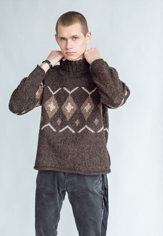 VINTAGE 80S HIGH NECK WINTER JUMPER