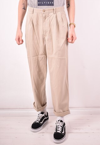 POLO RALPH LAUREN MENS VINTAGE TROUSERS W32 L30 GREY 90S