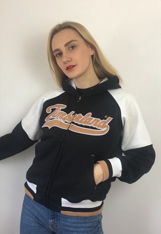 VINTAGE TIMBERLAND BLACK FULL ZIP UP HOODIE