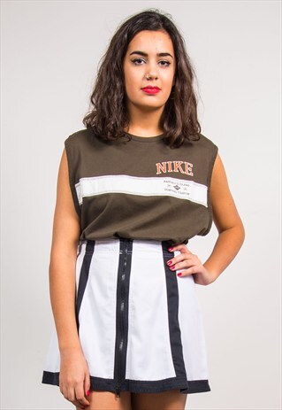 VINTAGE 90'S BROWN NIKE VEST TOP T-SHIRT