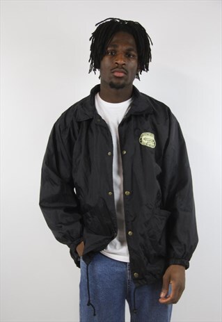 VINTAGE BLACK PRINTED SHELL JACKET