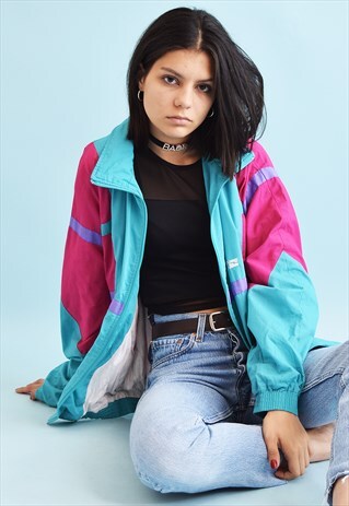 VINTAGE 90'S RETRO ATHLEISURE SPORTS BOMBER SHELL JACKET