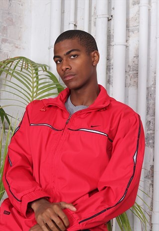VINTAGE NIKE LOGO TRACK TOP JACKET RED