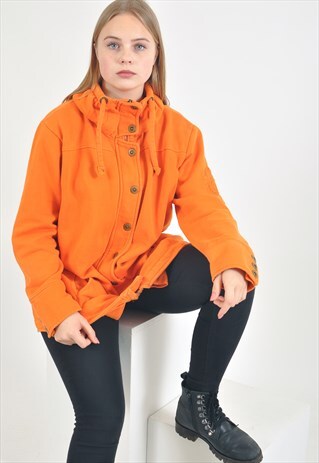 VINTAGE ZIP UP JUMPER IN ORANGE