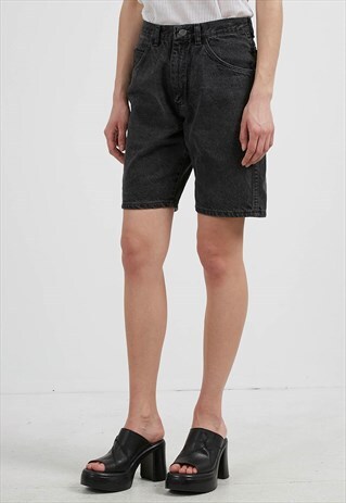 VINTAGE BLACK WRANGLER DENIM MINI SHORTS