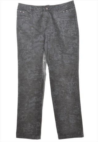 BEYOND RETRO VINTAGE DARK GREY TAPERED JEANS - W34