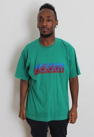 VINTAGE GREEN ADIDAS T-SHIRT MEDIUM