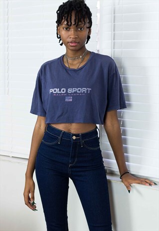 VINTAGE POLO SPORT CROP TOP RALPH LAUREN REWORKED 90S M 4.2