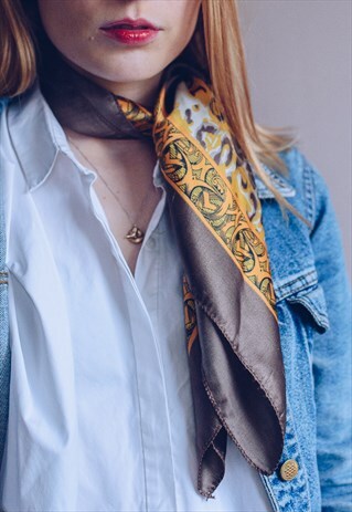 VINTAGE 80S LEOPARD PRINT SCARF