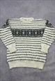 VINTAGE KNITTED JUMPER ABSTRACT PATTERNED KNIT SWEATER